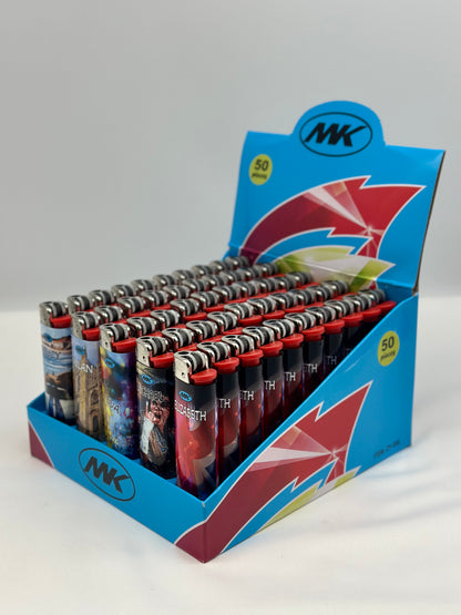 One Pack of 50 X Large MK Lighters. Total of 50 Lighters