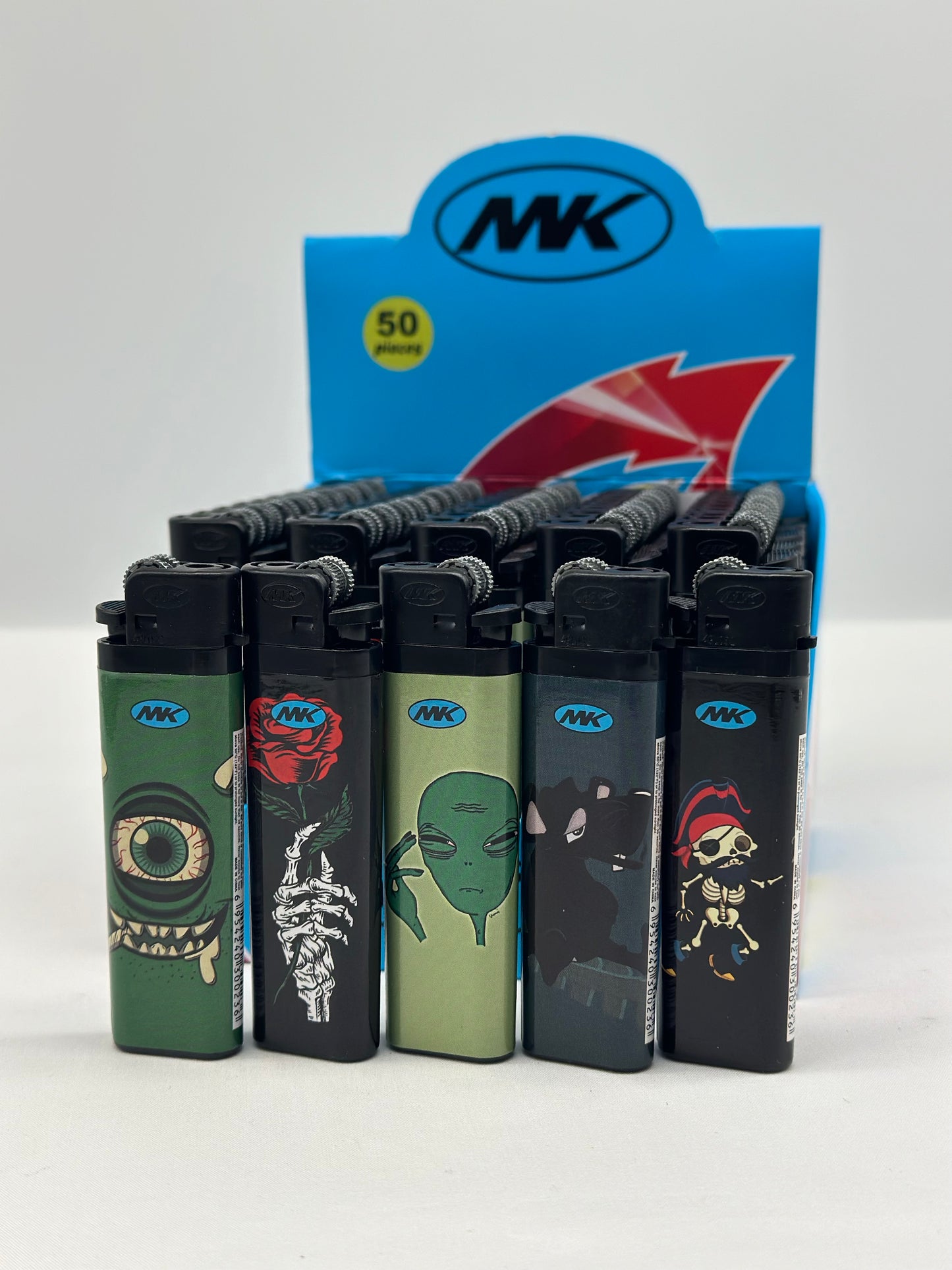 One Pack of 50 X Large MK Lighters. Total of 50 Lighters