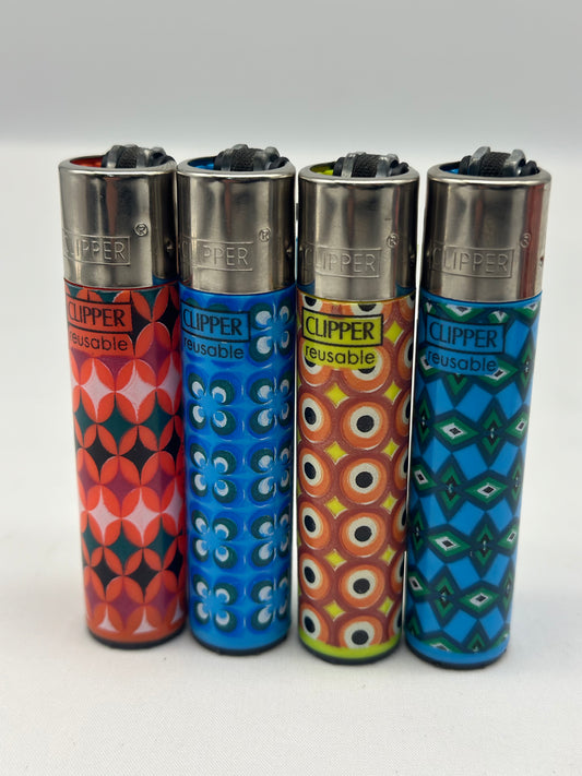 4 X Clipper Reusable Lighter. Total of 4 Lighters. Designs selected randomly