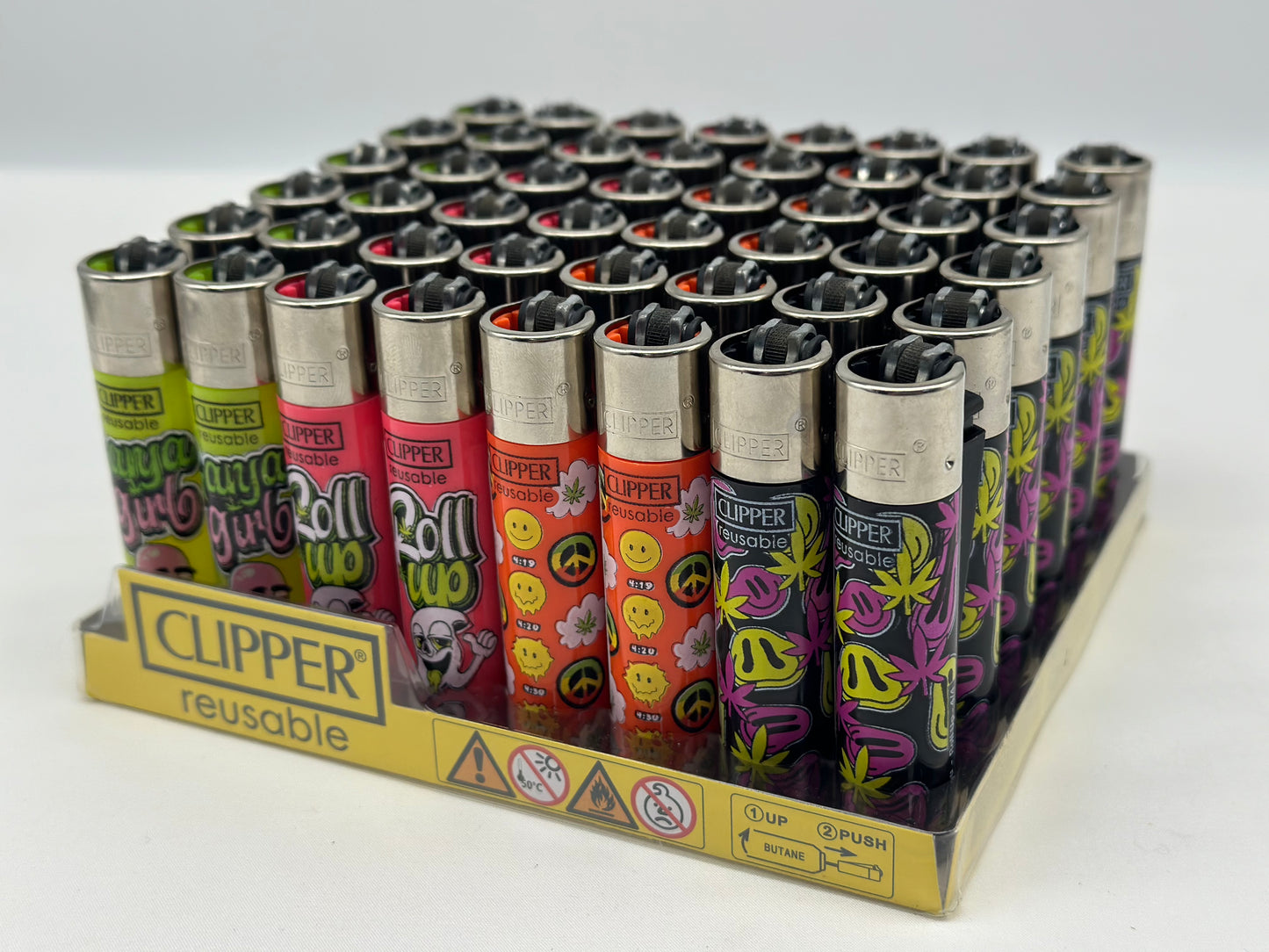 4 X Clipper Reusable Lighter. Total of 4 Lighters. Designs selected randomly