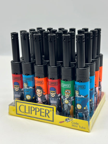 One Hand Mini Tube Clipper Lighter. Designs and Colours Selected Randomly