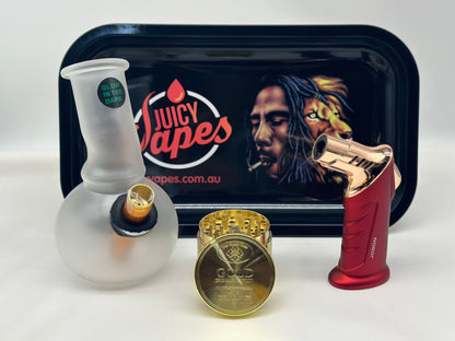 Glass Smoking Pipe Water Pourer+Jet Lighter+Grinder+Rolling Tray