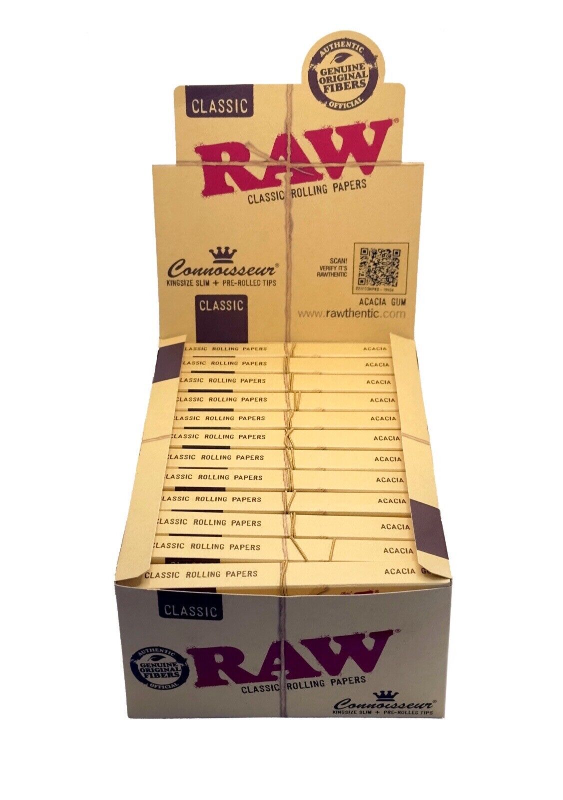 One pack of 24 X RAW classic rolling paper KING Size Slim+Pre-Rolled Tips.