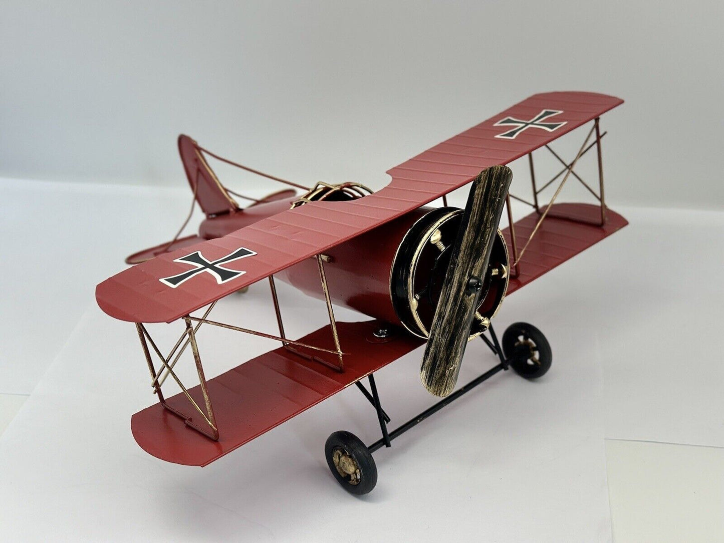 Hand Made Metal Airplane. Red Antique Metal Craft Gift