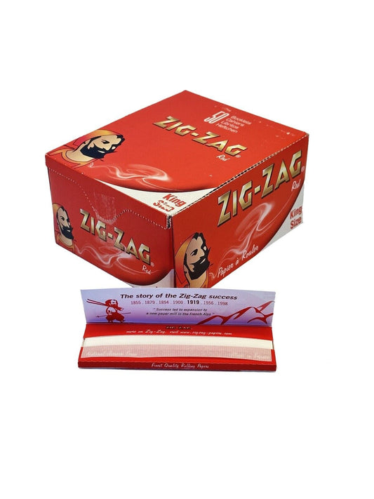 One pack of 50 X Booklets ZIG ZAG King Size Red Classic Rolling Papers