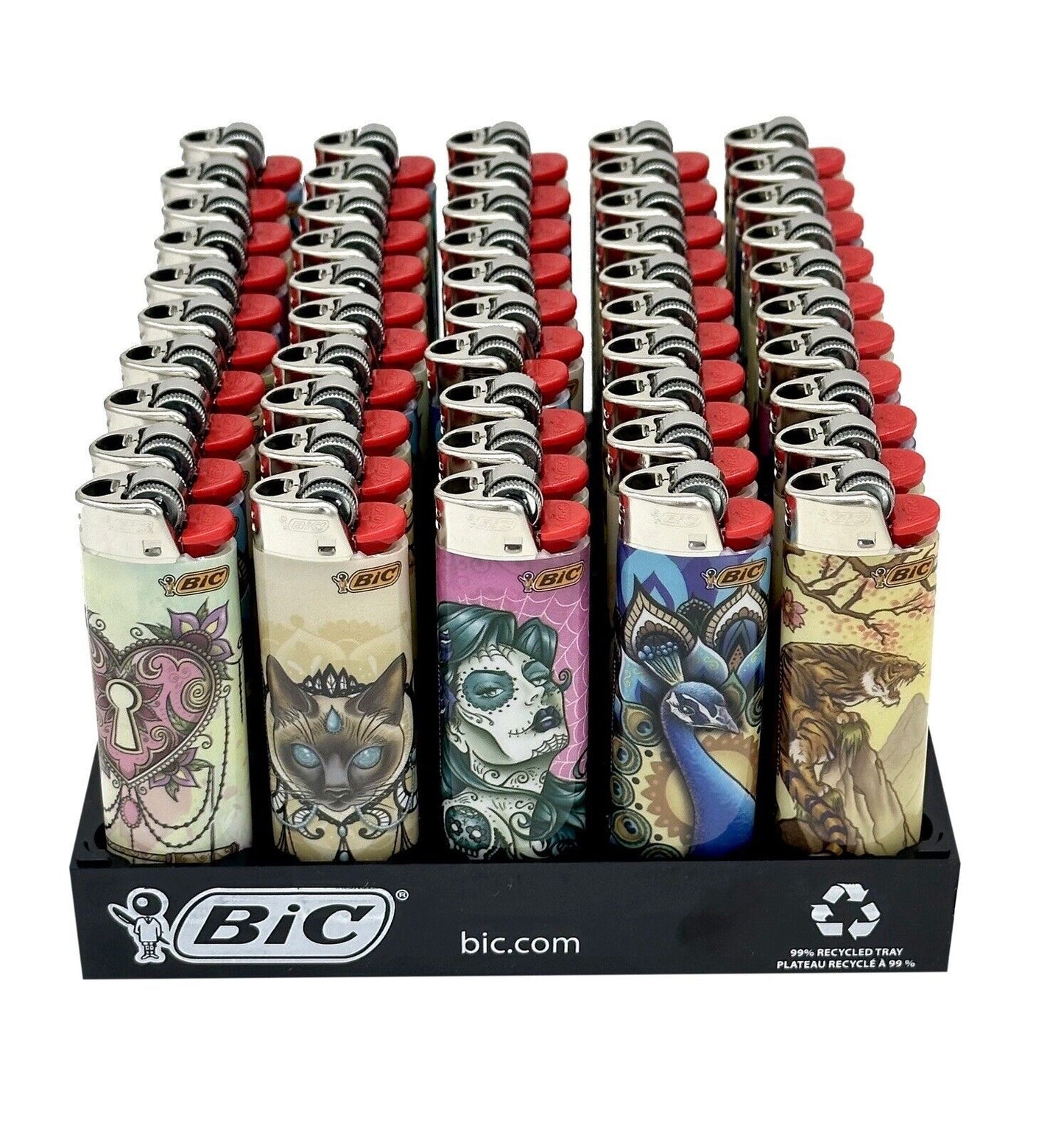 50X Large Bic Lighters Pictured Tattoo Design Cigarette Lighter