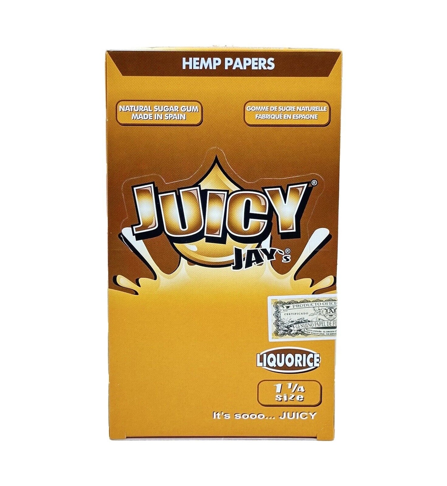 One pack of 24 X Booklets Juicy Jays Liquorice 1-1/4 Flavoured Rolling Papers