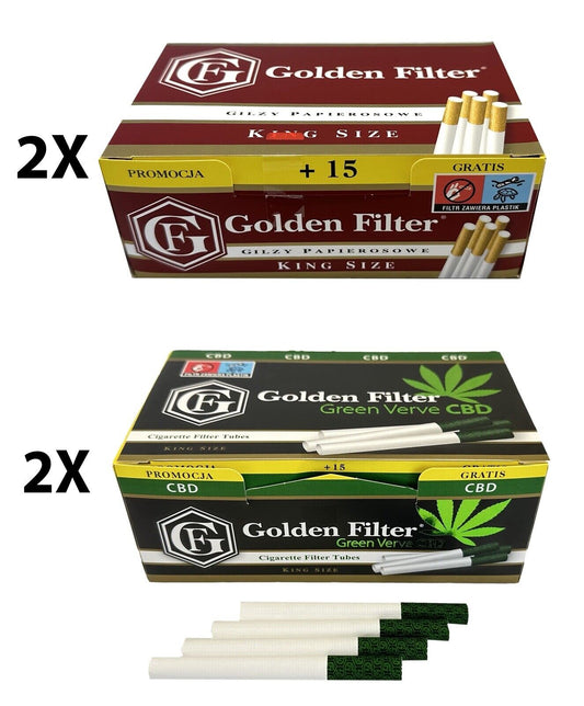 400 X Golden Filter Tubes King Size. total of 4 Packs