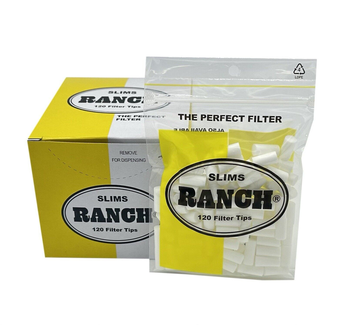 One pack of 6 X Ranch Slim Cigarette Filters, 6 Bags of 120 Filter Tips