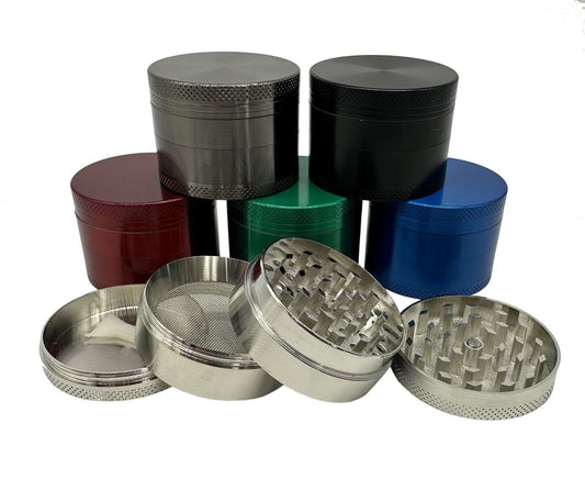 50mm 4-Layer Metal Alloy Tobacco Grinders. Hand Muller Smoke Crusher Spice Colours Selected Randomly