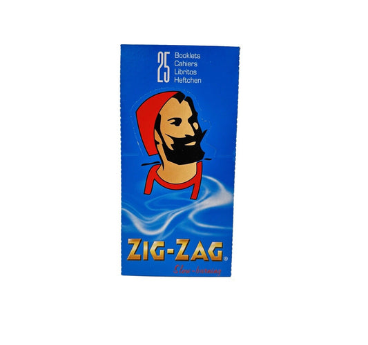 One Pack Of 25 PK ZIG-ZAG Blue Double Rolling Papers