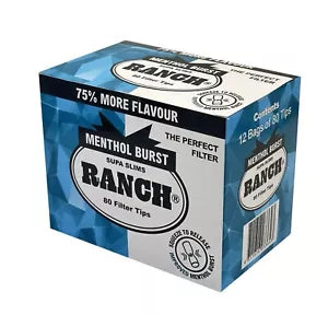 One pack of 12 X Bags Ranch Cool Menthol Burst Filters. 80 Filters Per Bag