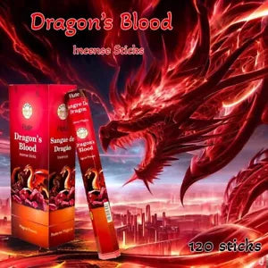 Flute fragrant charcoal incense sticks DRAGON’S BLOOD 6 Hex packets of 20 sticks. Total 120 Sticks